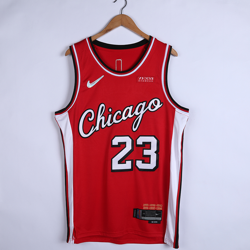 Cheap 2022 Men Chicago Bulls 23 Jordan 75TH city edition Red NBA Nike Jerseys